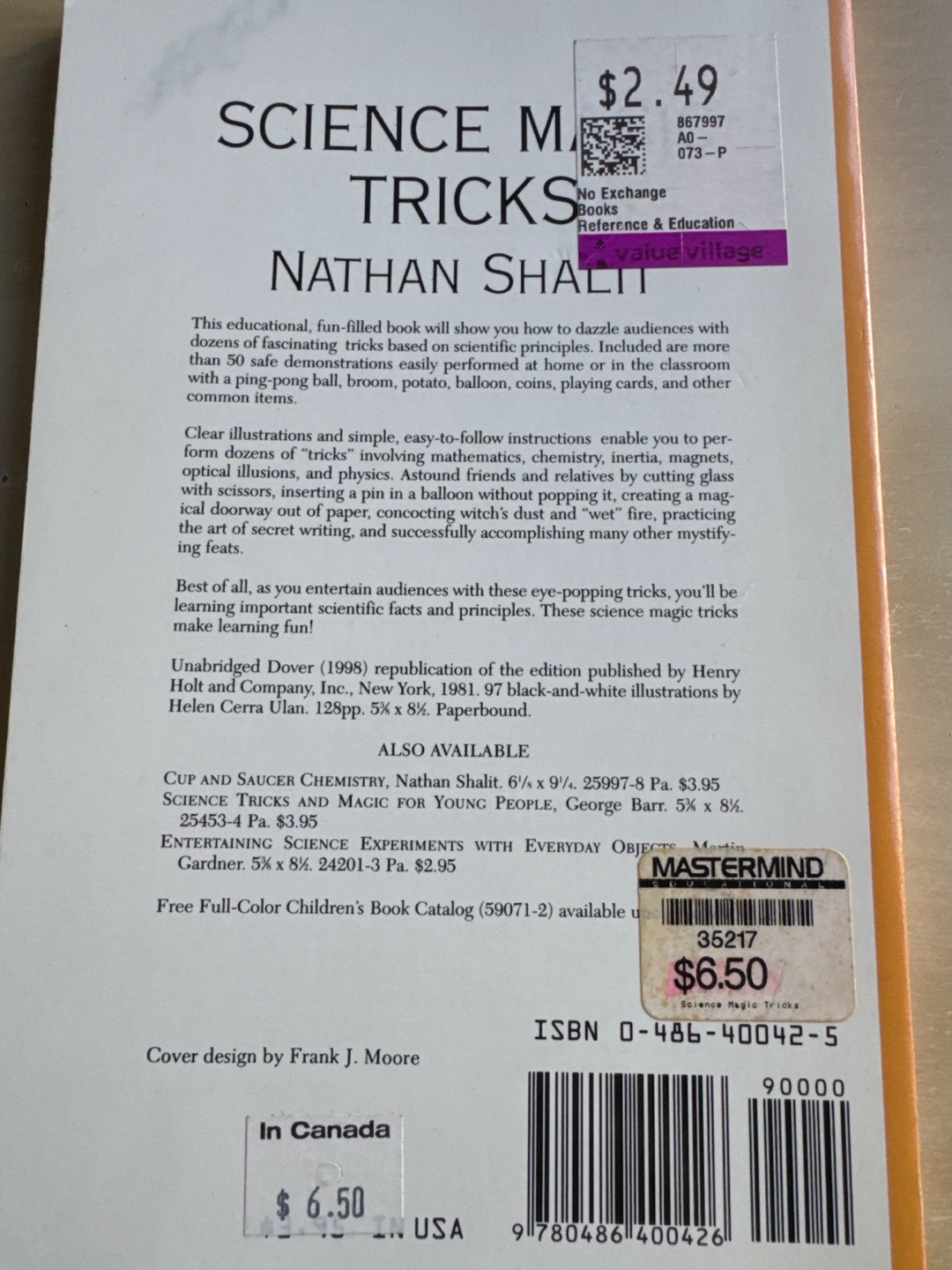 Science Magic Tricks Book by Nathan Shalit - photo 2