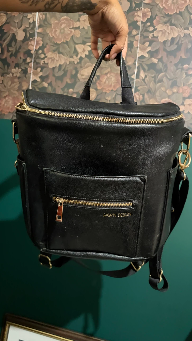 Fawn Mini Design Black Diaper Bag