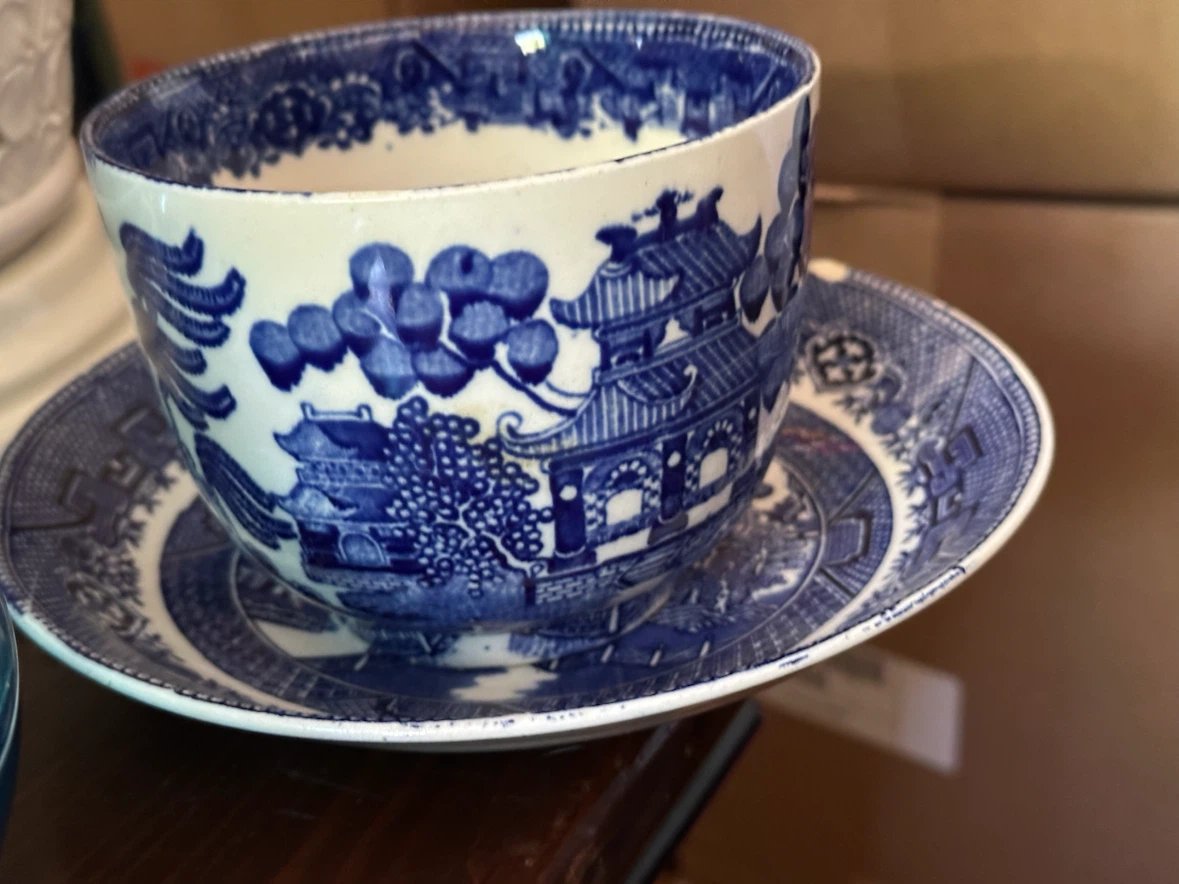 Large cup and saucer W. Adams & Sons Tunstall Staffordshire - photo 2
