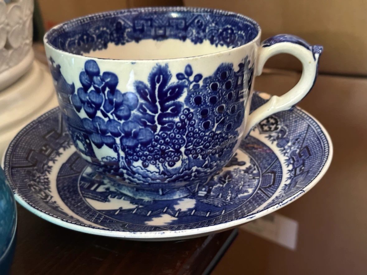 Large cup and saucer W. Adams & Sons Tunstall Staffordshire - photo 3