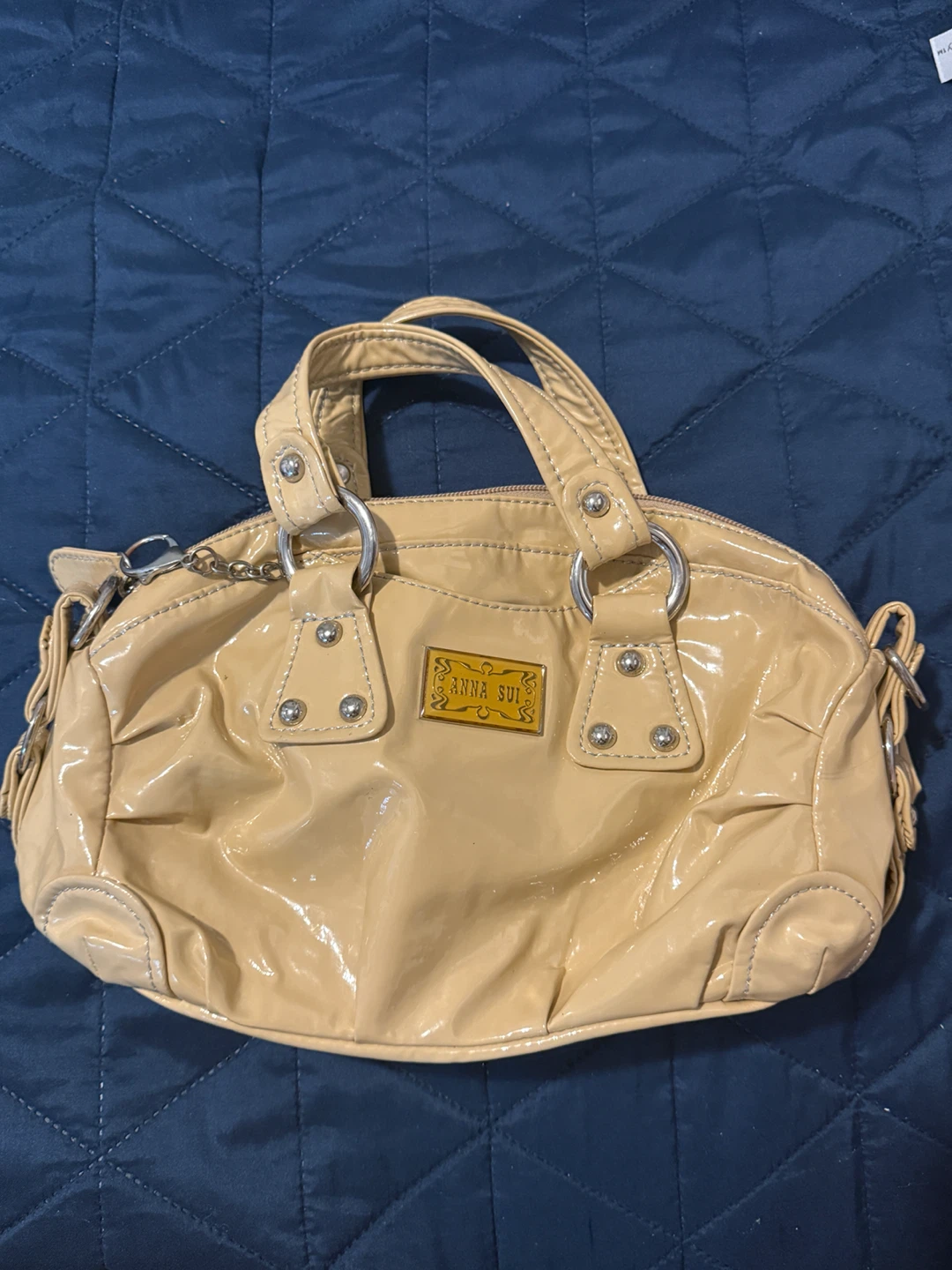 Vintage Anna Sui Patent Leather Handbag - Beige - photo 2
