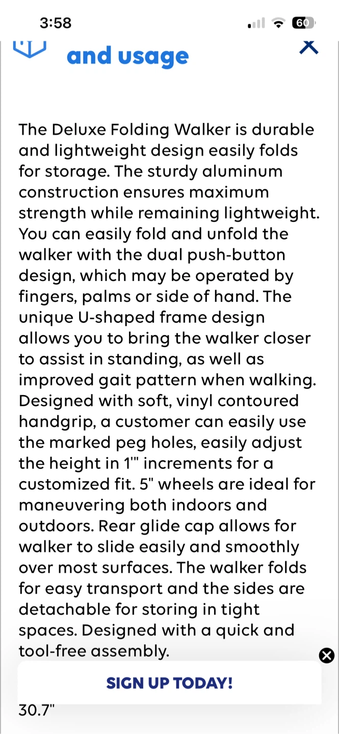 DRIVE 2 WHEELED FOLDING WALKER (SEE LISTING) - photo 5