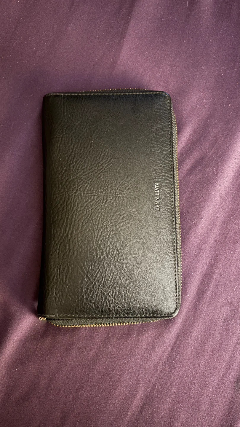 MATT & NAT Black Faux Leather Travel Wallet