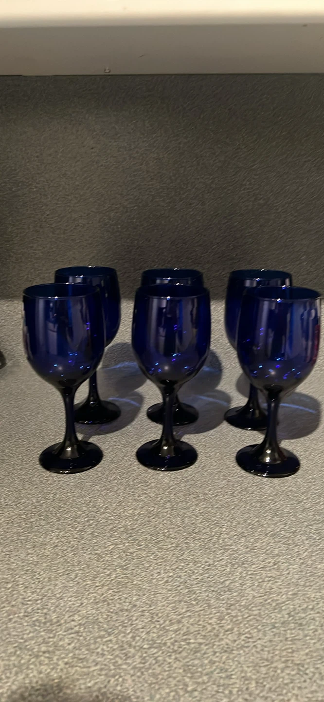 Blue Stemmed Wine Glasses