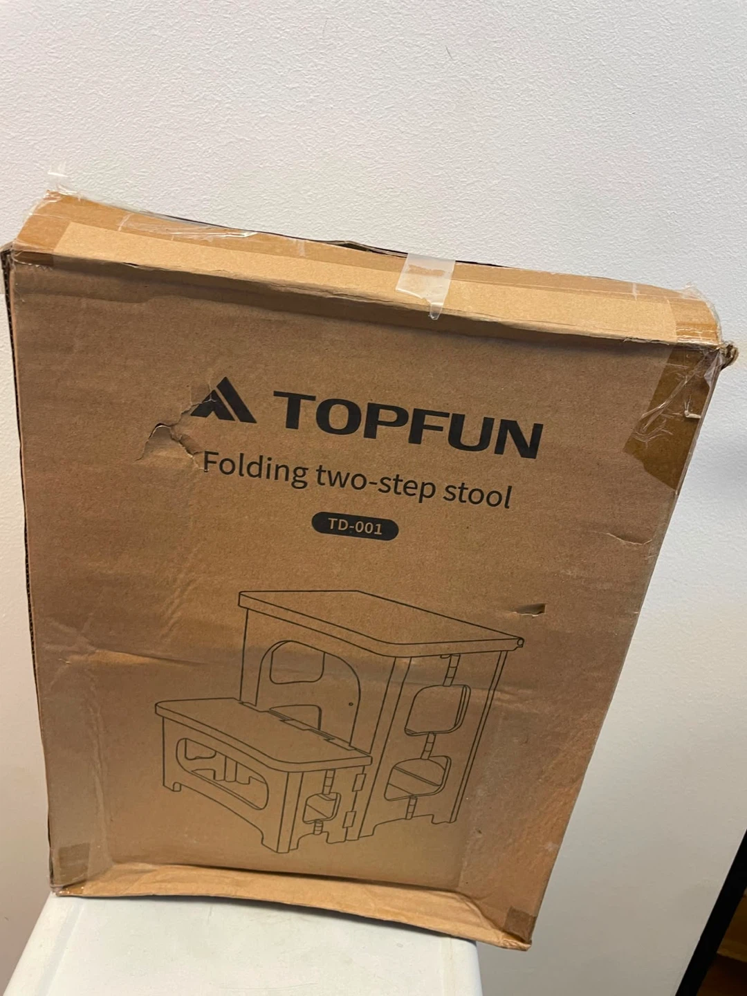 TOPFUN Folding Two-Step Stool