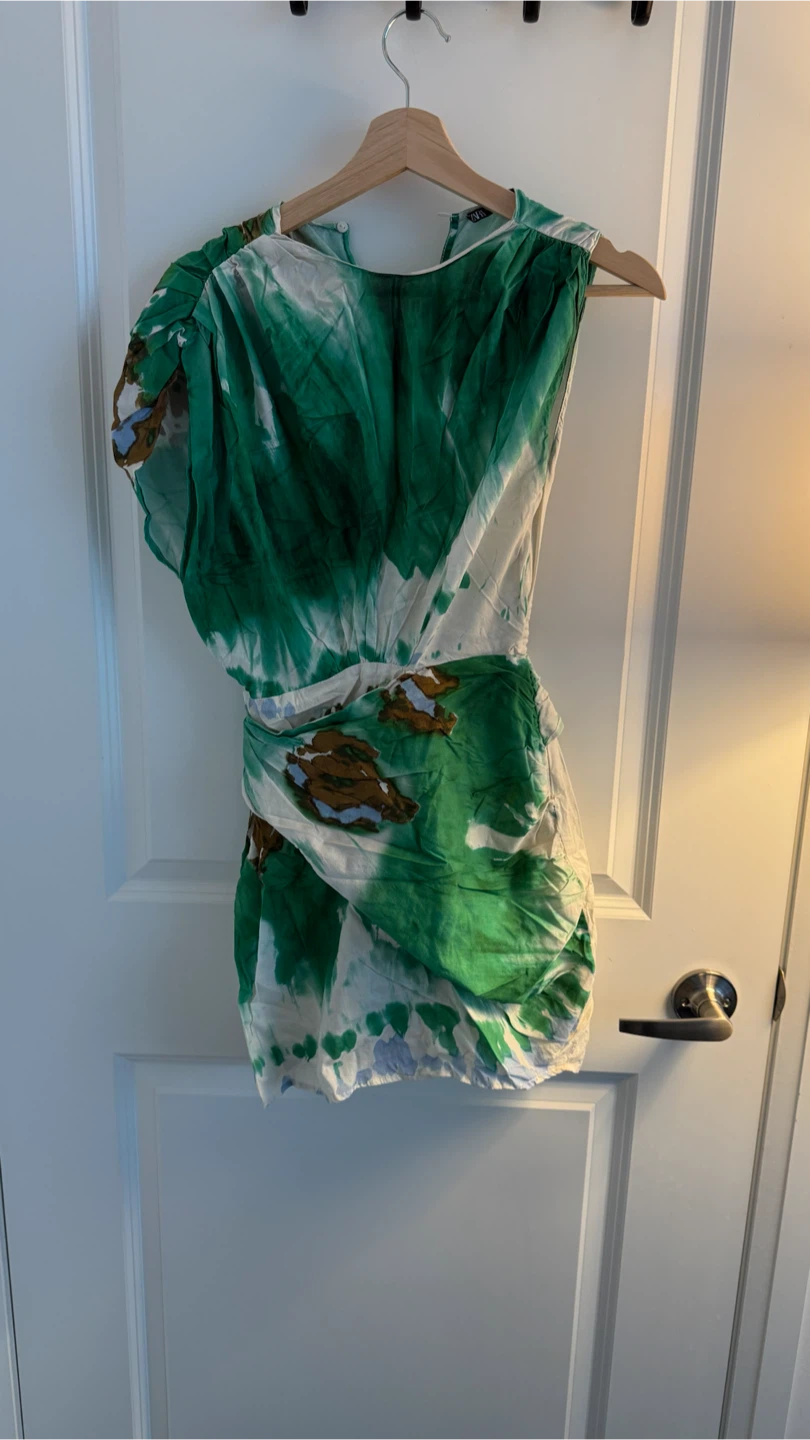 Zara Tie-Dye Mini Dress with Belt - photo 2