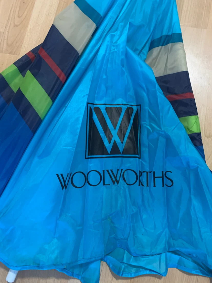 Woolworths Blue Striped Beach Umbrella with Carry Bag - photo 2