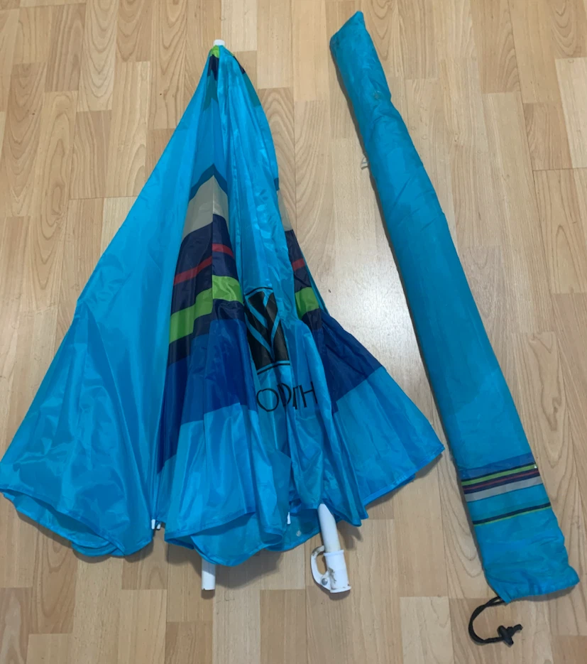Woolworths Blue Striped Beach Umbrella with Carry Bag - photo 3