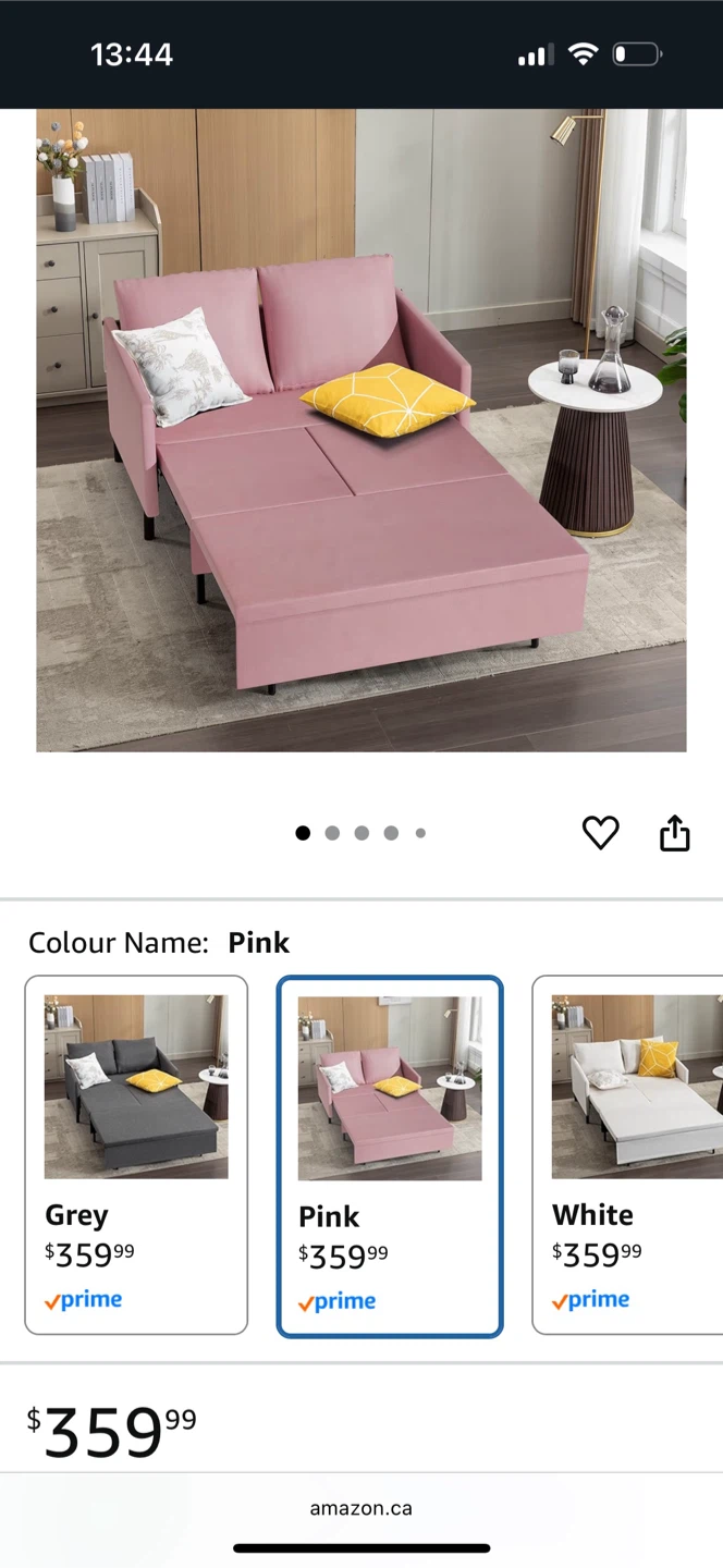 Xspracer Pink Convertible Sleeper Sofa Bed Chair - photo 2