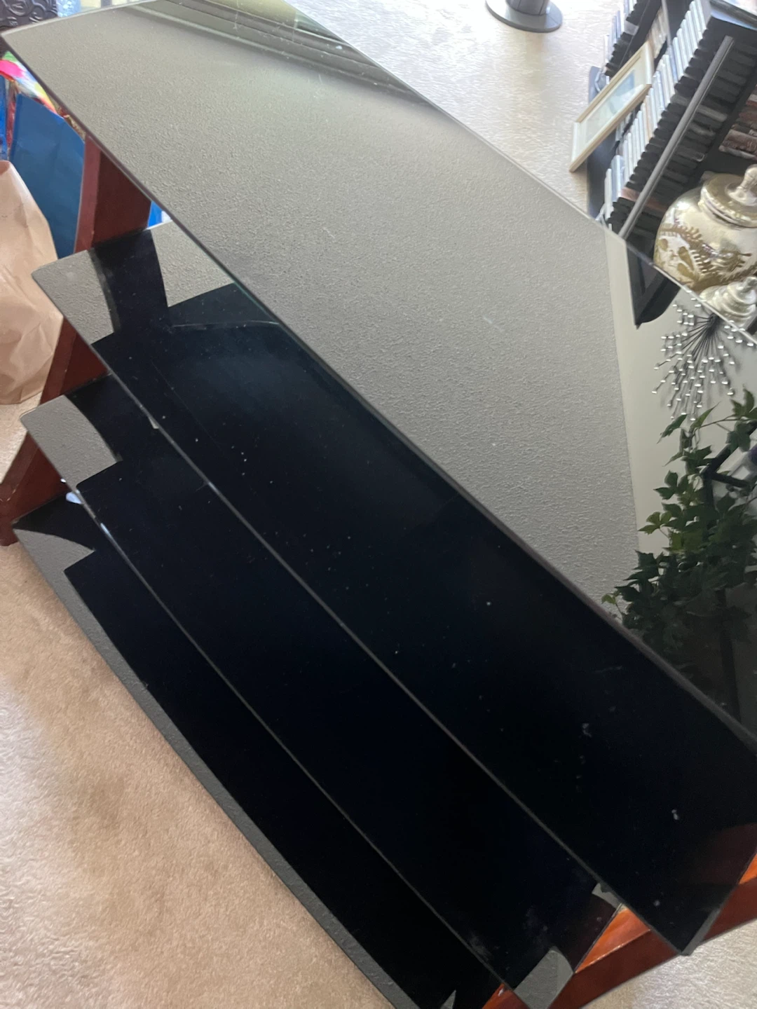 Black Glass Entertainment Stand