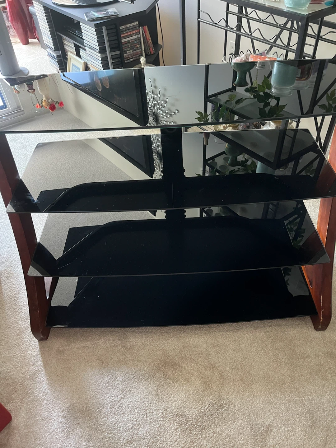 Black Glass Entertainment Stand - photo 2