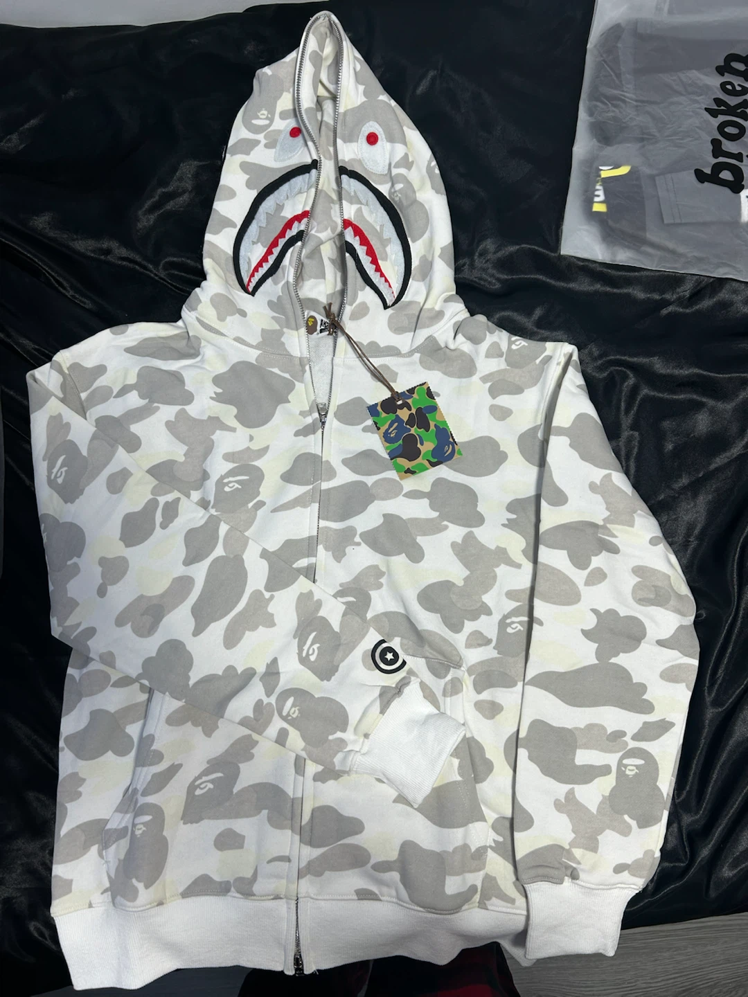 White bape hoodie