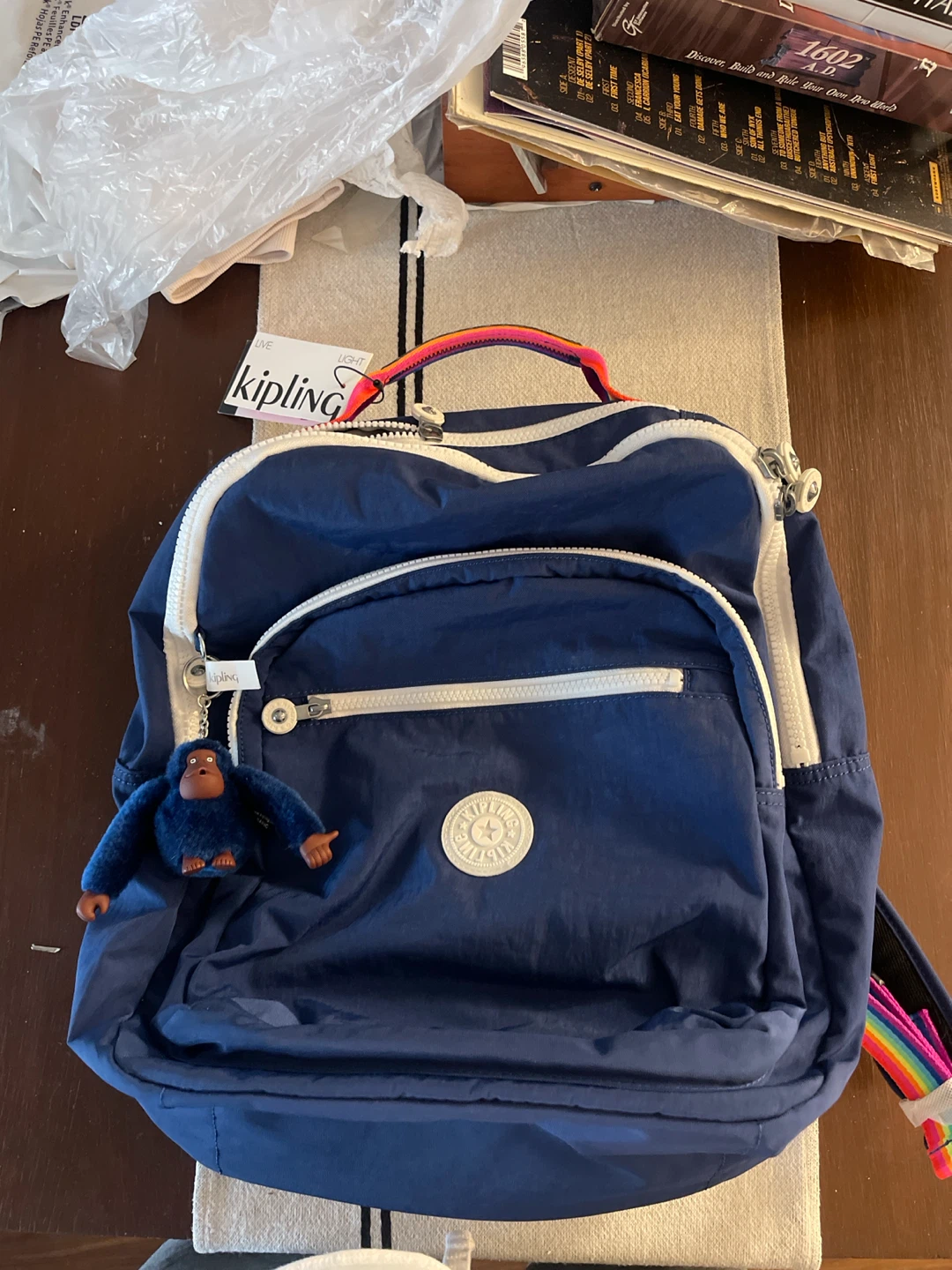 Kipling Live Light Admiral Blue Rainbow Backpack