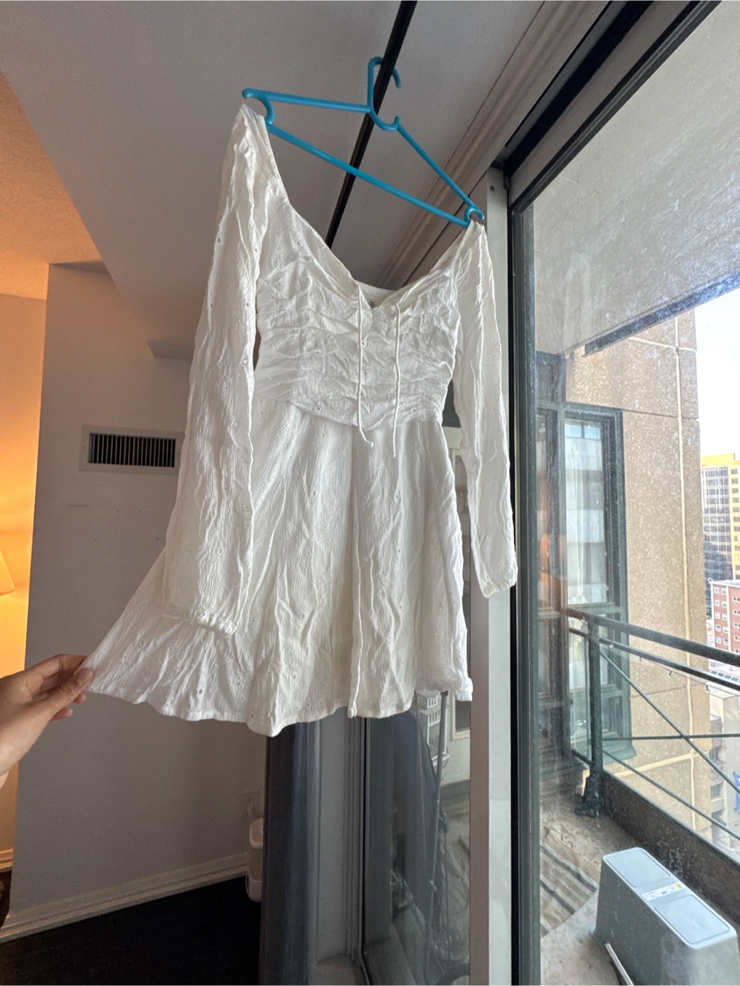 Holister White Lace Trim Mini Dress
