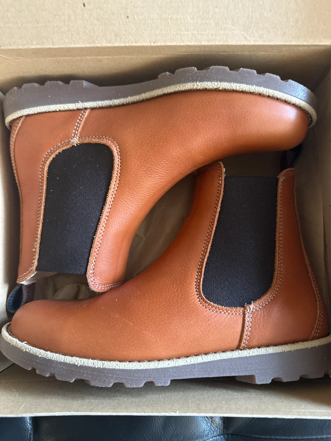Brown Leather Chelsea Boots
