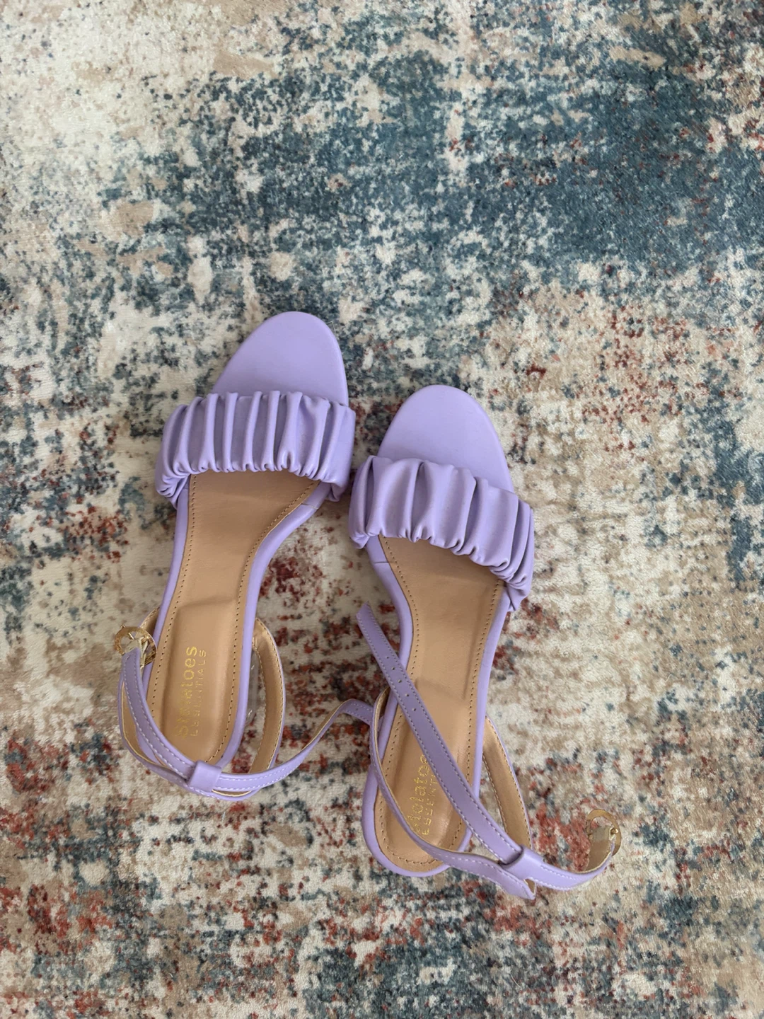 Smiles Essentials Lavender Ruched Sandals