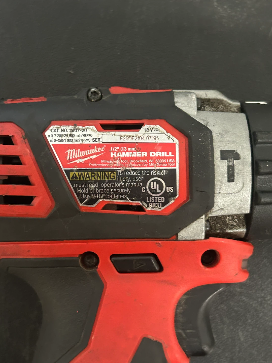 Milwaukee M18 Hammer Drill 2607-20 with XC5.0 Battery - photo 3