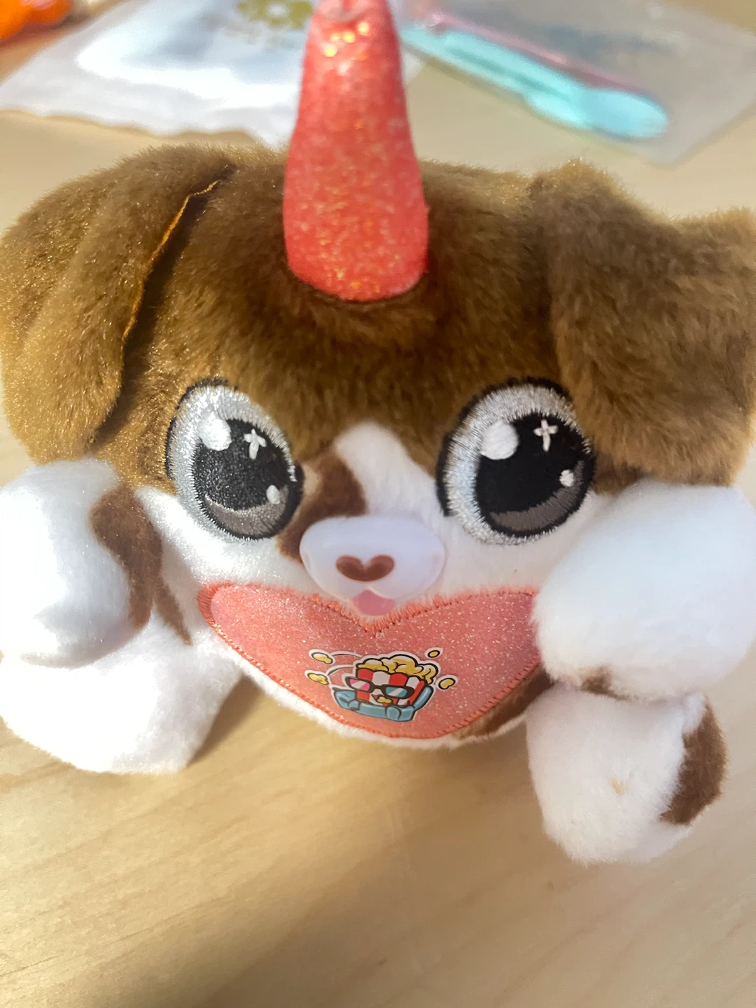 Plush Dog with Unicorn Horn