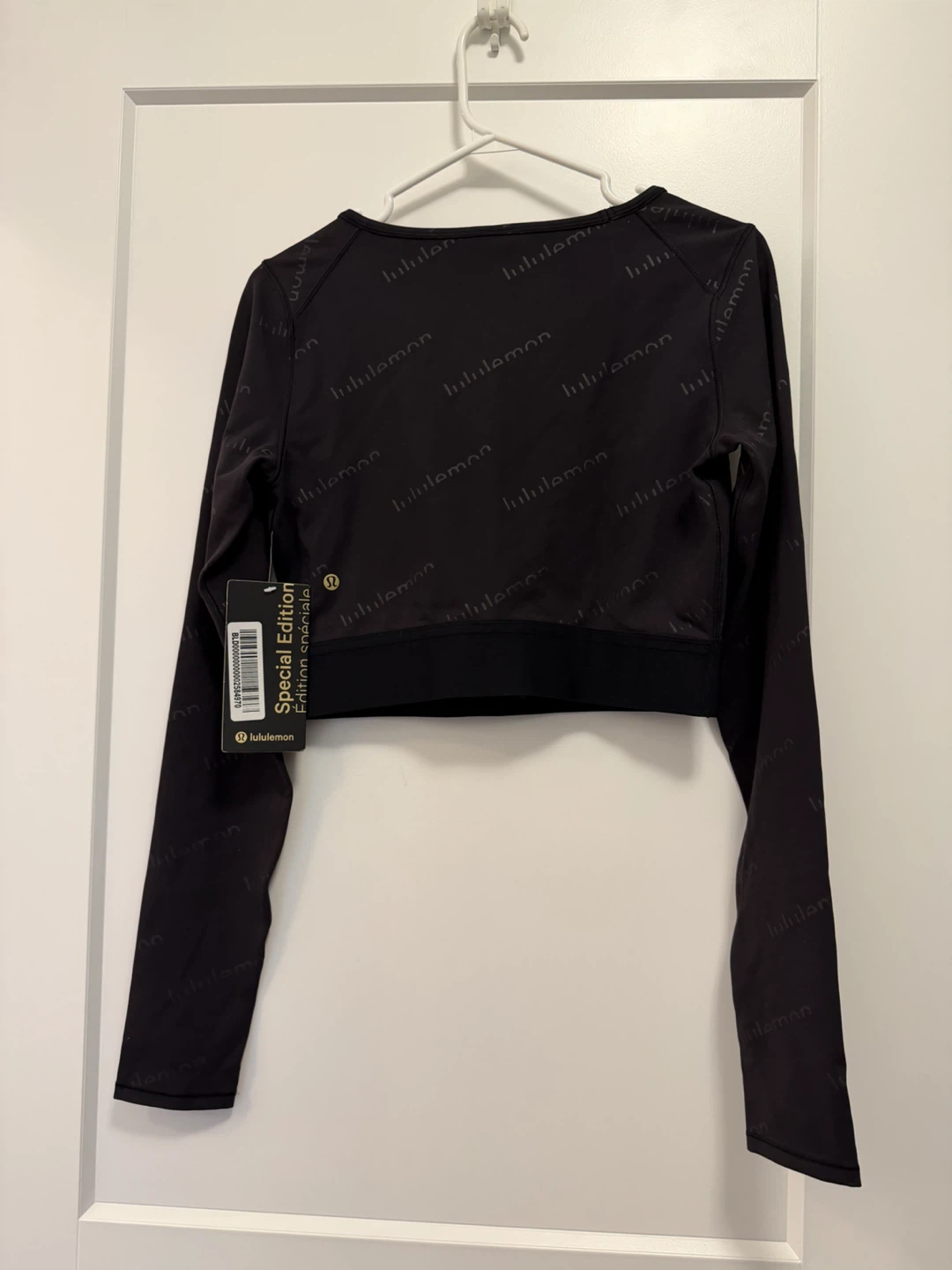 Lululemon Wunder Train Crop LS Shirt Black Size 8
