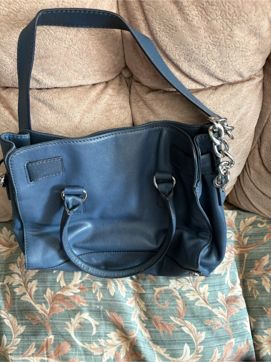Michael Kors Blue Leather Satchel Handbag - photo 3