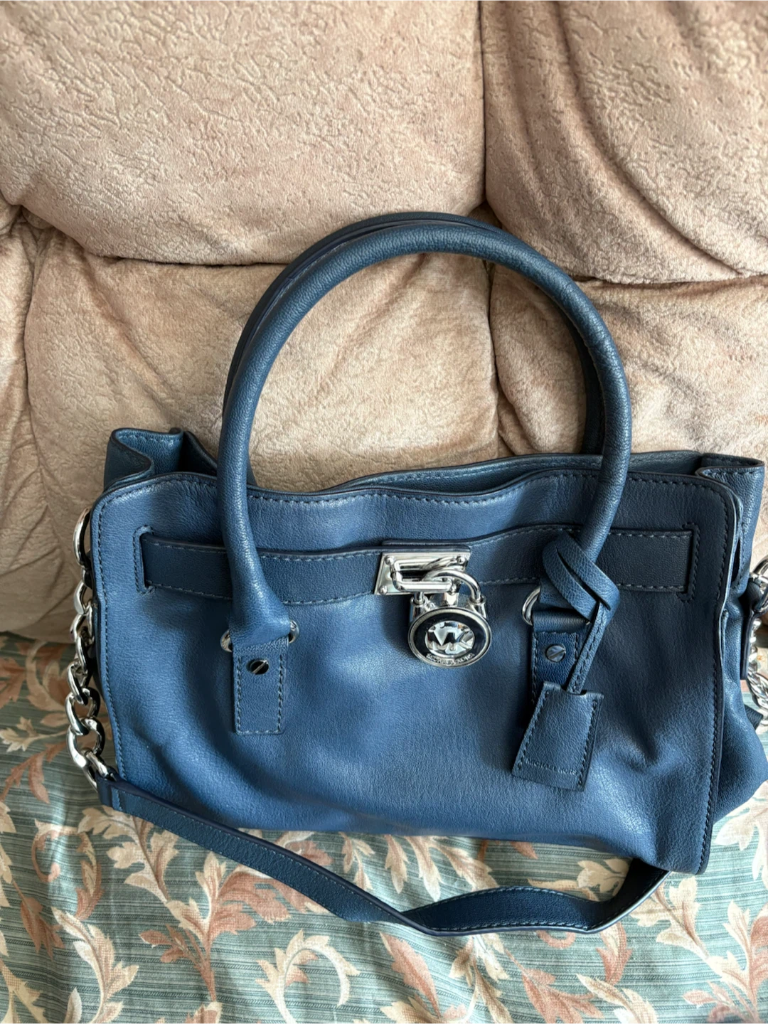 Michael Kors Blue Leather Satchel Handbag - photo 5