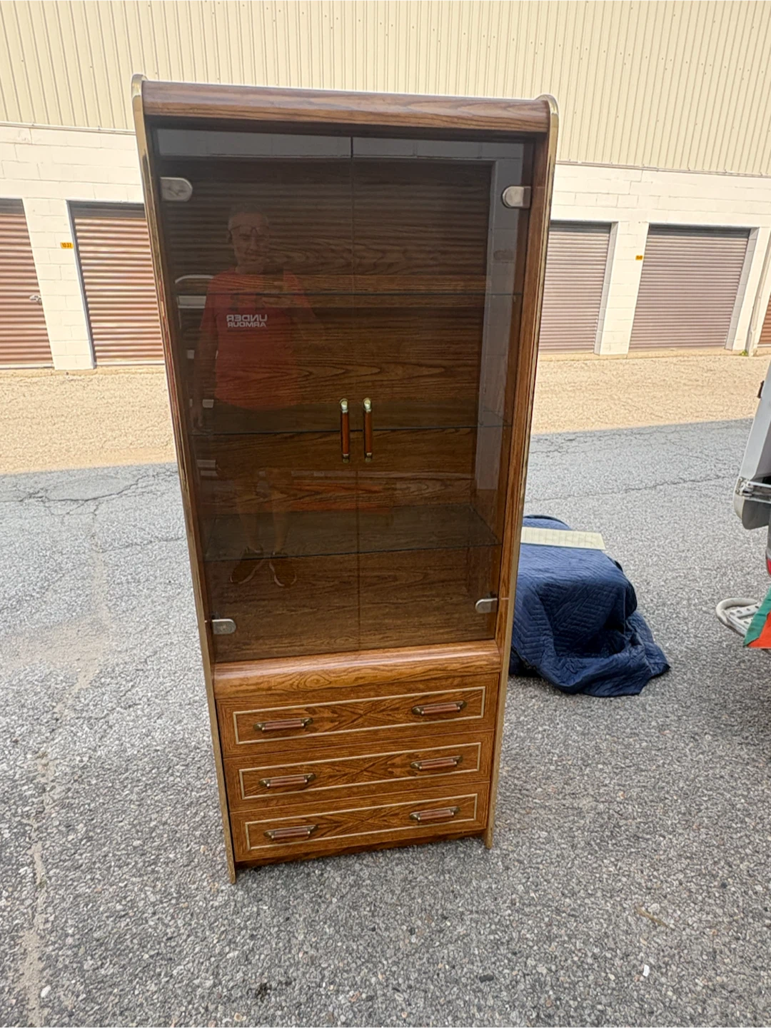 Free delivery used Vintage Display Cabinet with Drawers - photo 3
