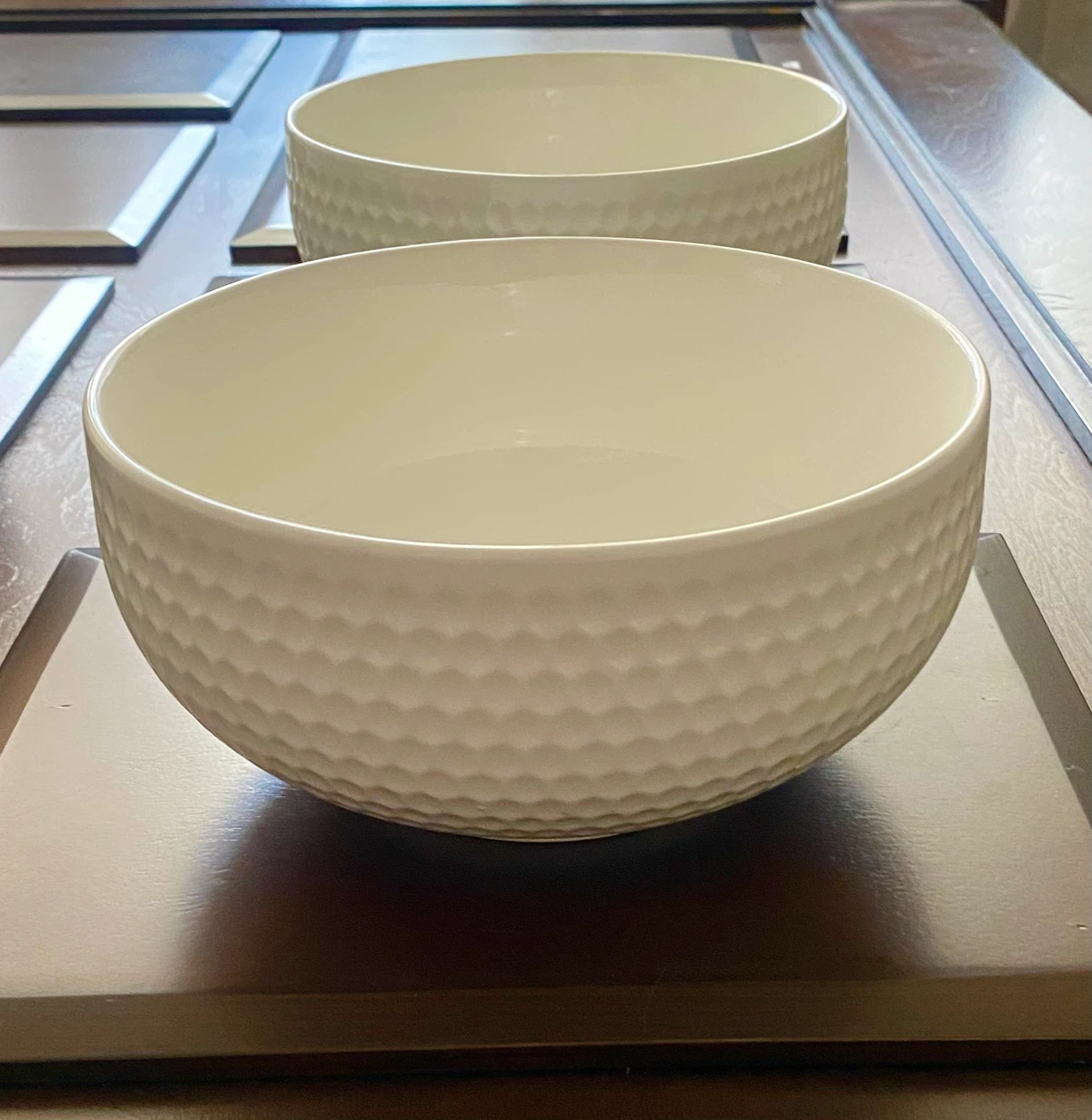 Set of 4 White Textured Bowls - photo 2
