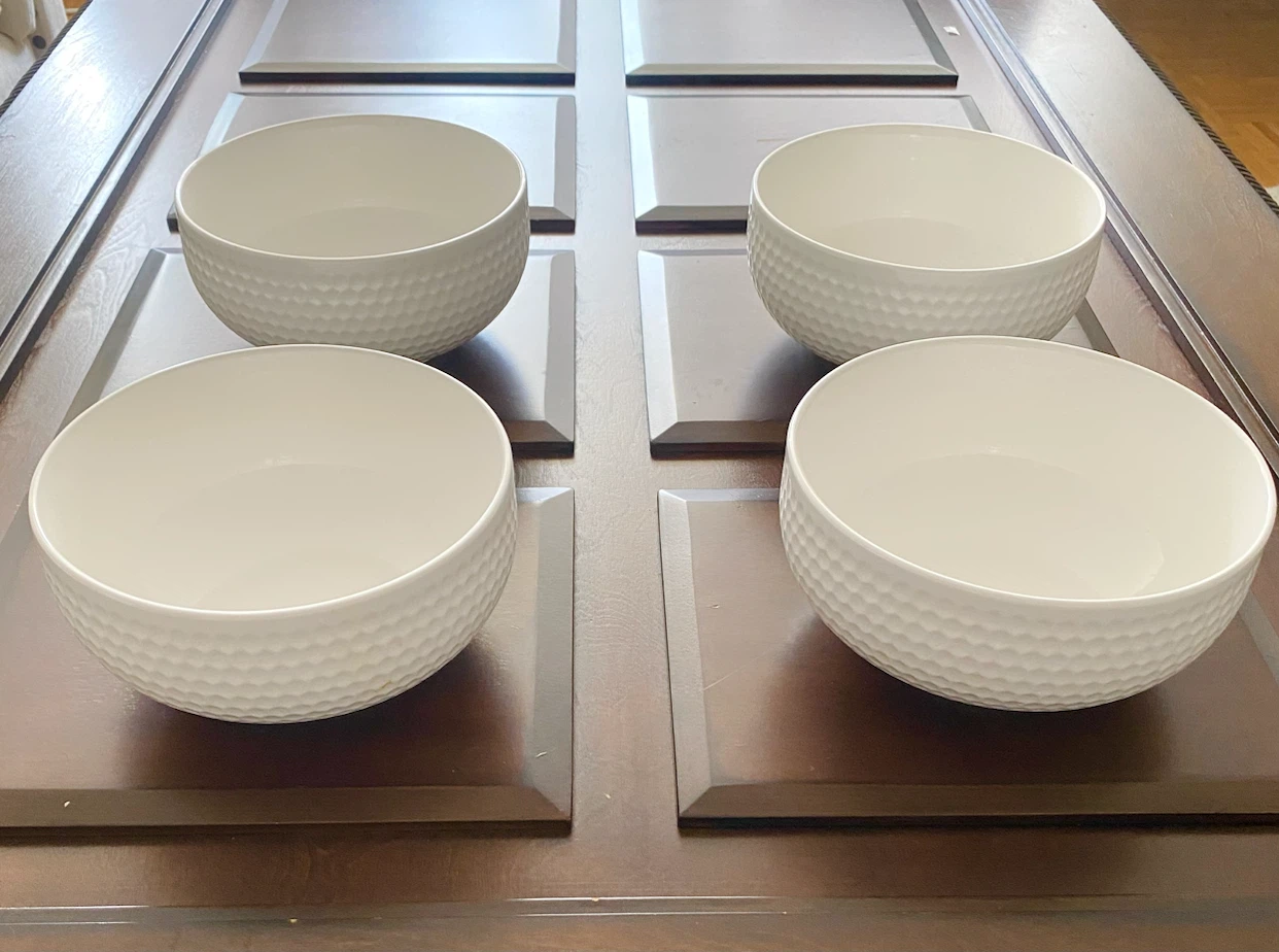 Set of 4 White Textured Bowls - photo 5