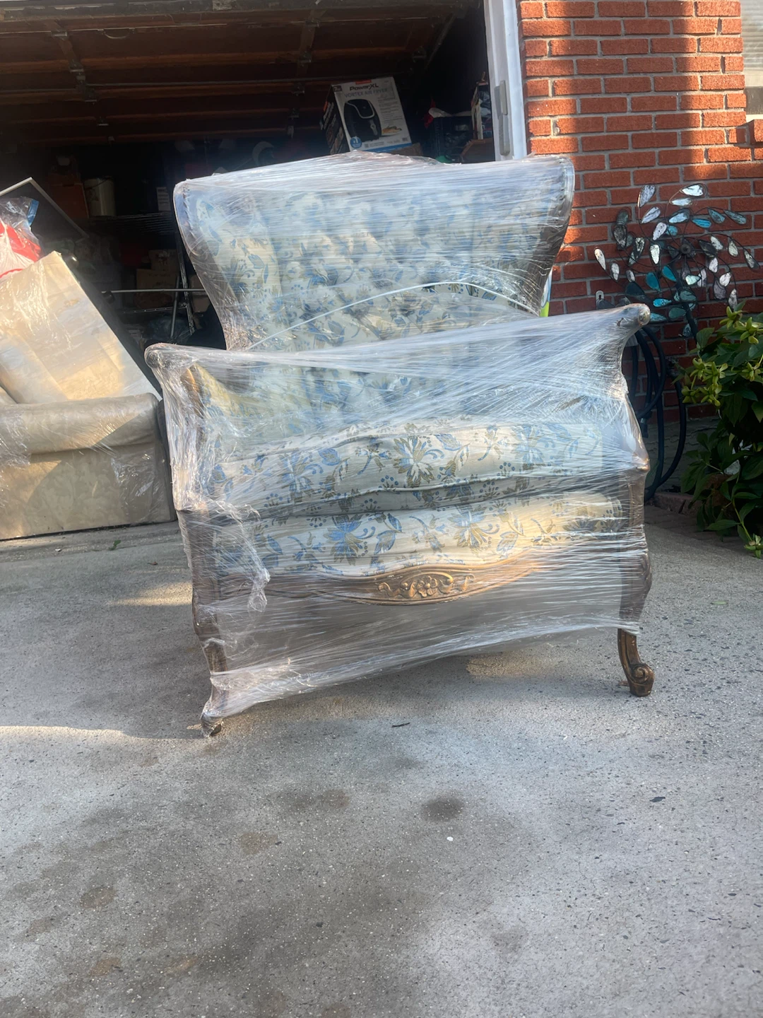 Vintage Floral Wingback Armchair - photo 2
