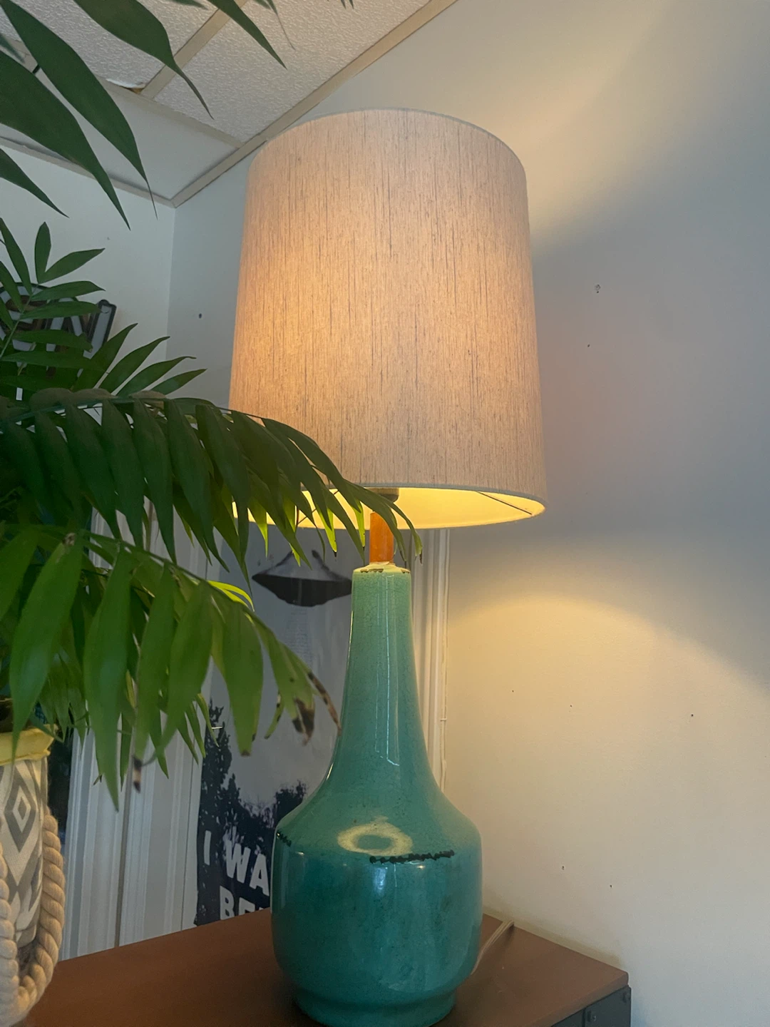 Teal Ceramic Table Lamp - photo 2