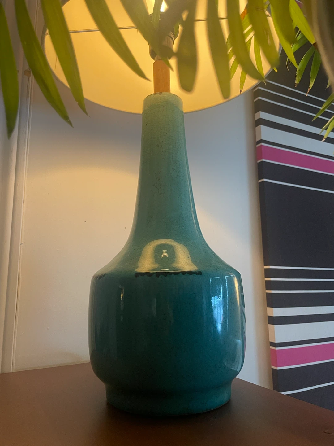 Teal Ceramic Table Lamp - photo 3