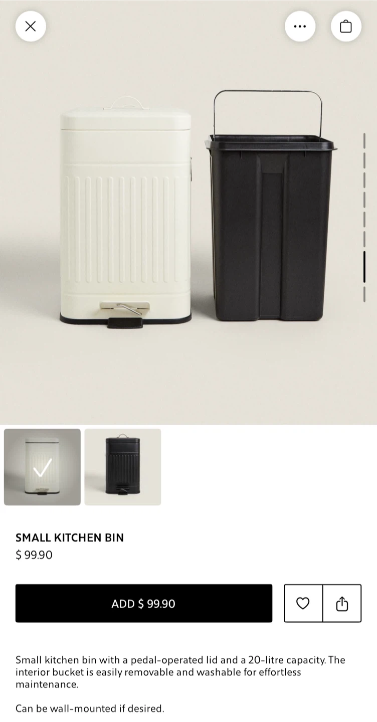 Small Kitchen Bin with Pedal (Zara Home) - photo 2