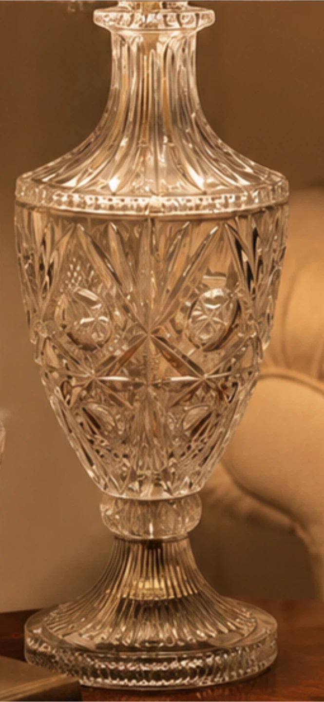 Crystal Table Lamp with Linen Shade - photo 3