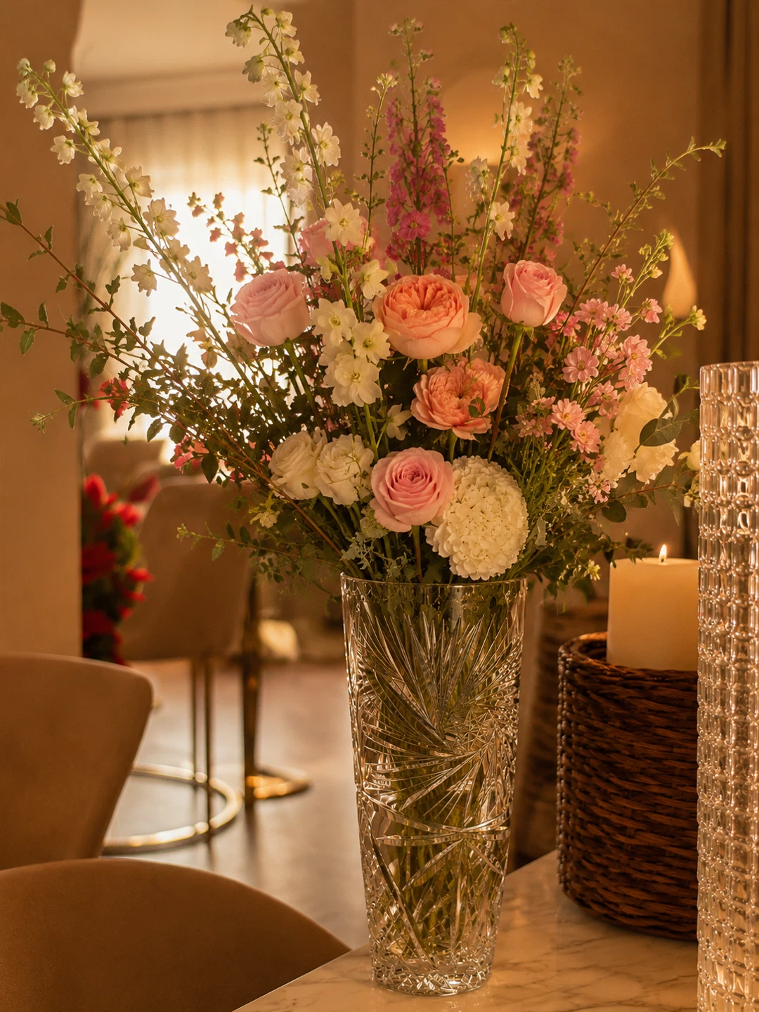 Cut Crystal Glass Vase