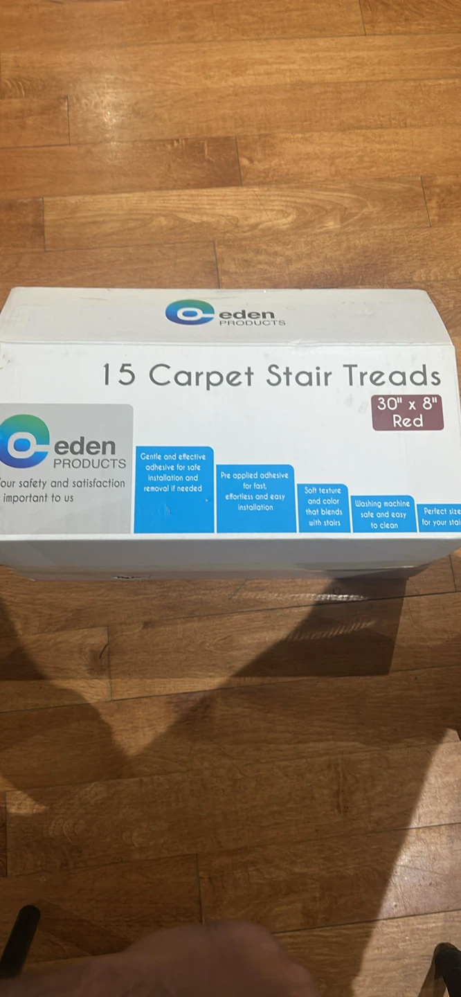 Eden Products 15 Carpet Stair Treads - Red 30" x 8" - photo 3