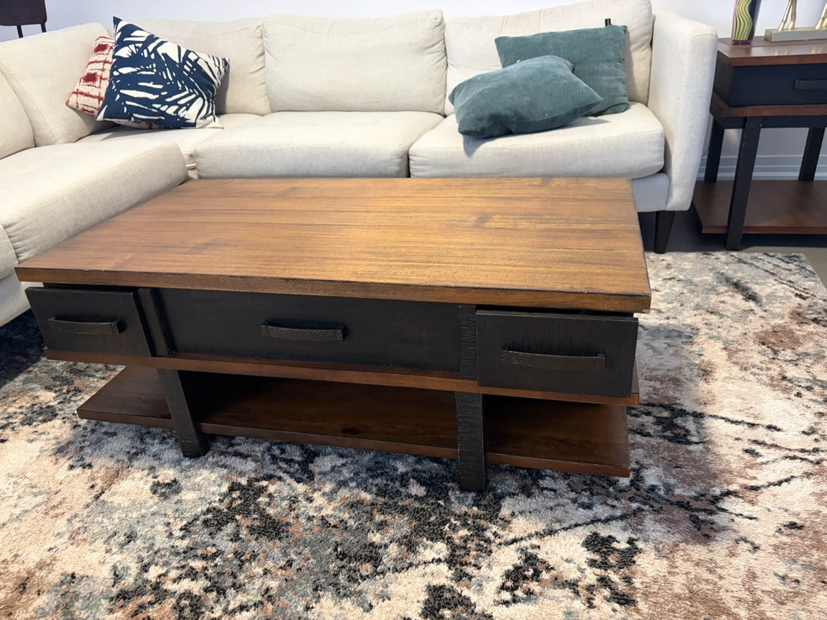 Lift Top Coffee Table with Drawers - photo 2