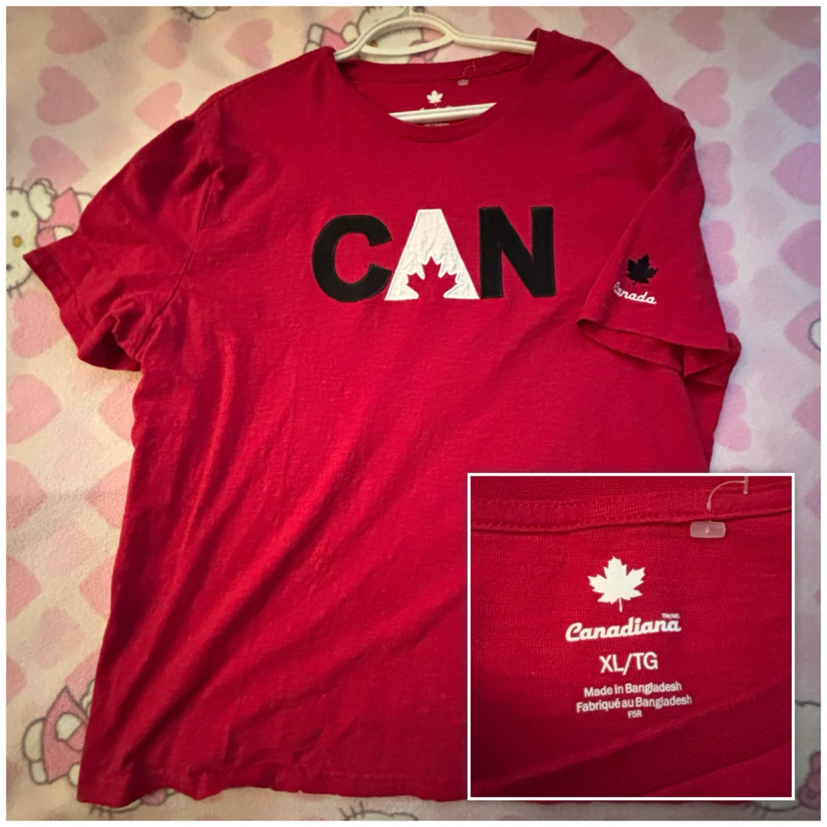 Canadiana - "CAN" T-Shirt - *Size Men XL/Red*