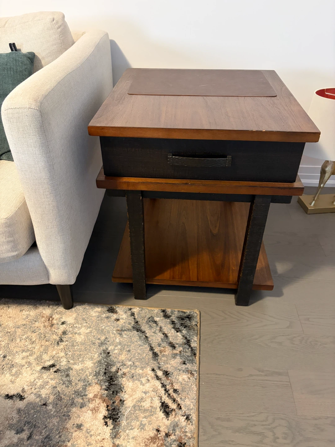 End/side Table with Drawer and Shelf - photo 2