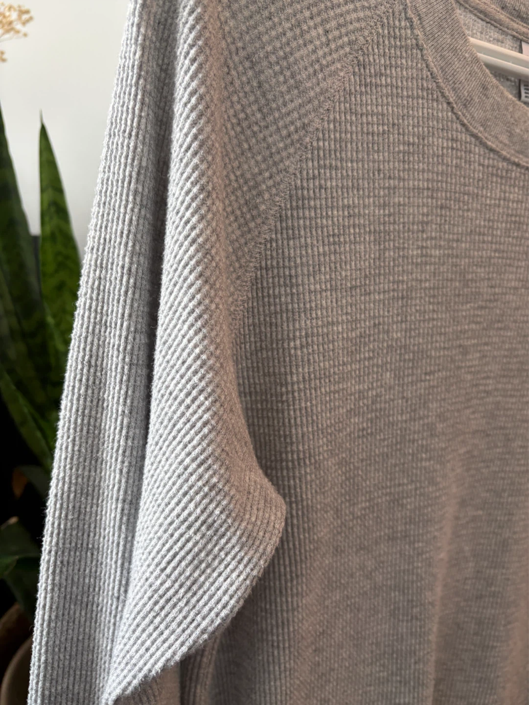 TNA Waffle Knit Long Sleeve Top - Grey - Size S - photo 2