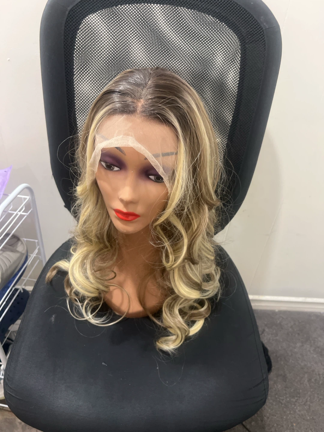 Wavy Lace Front Wig - Blonde Highlights