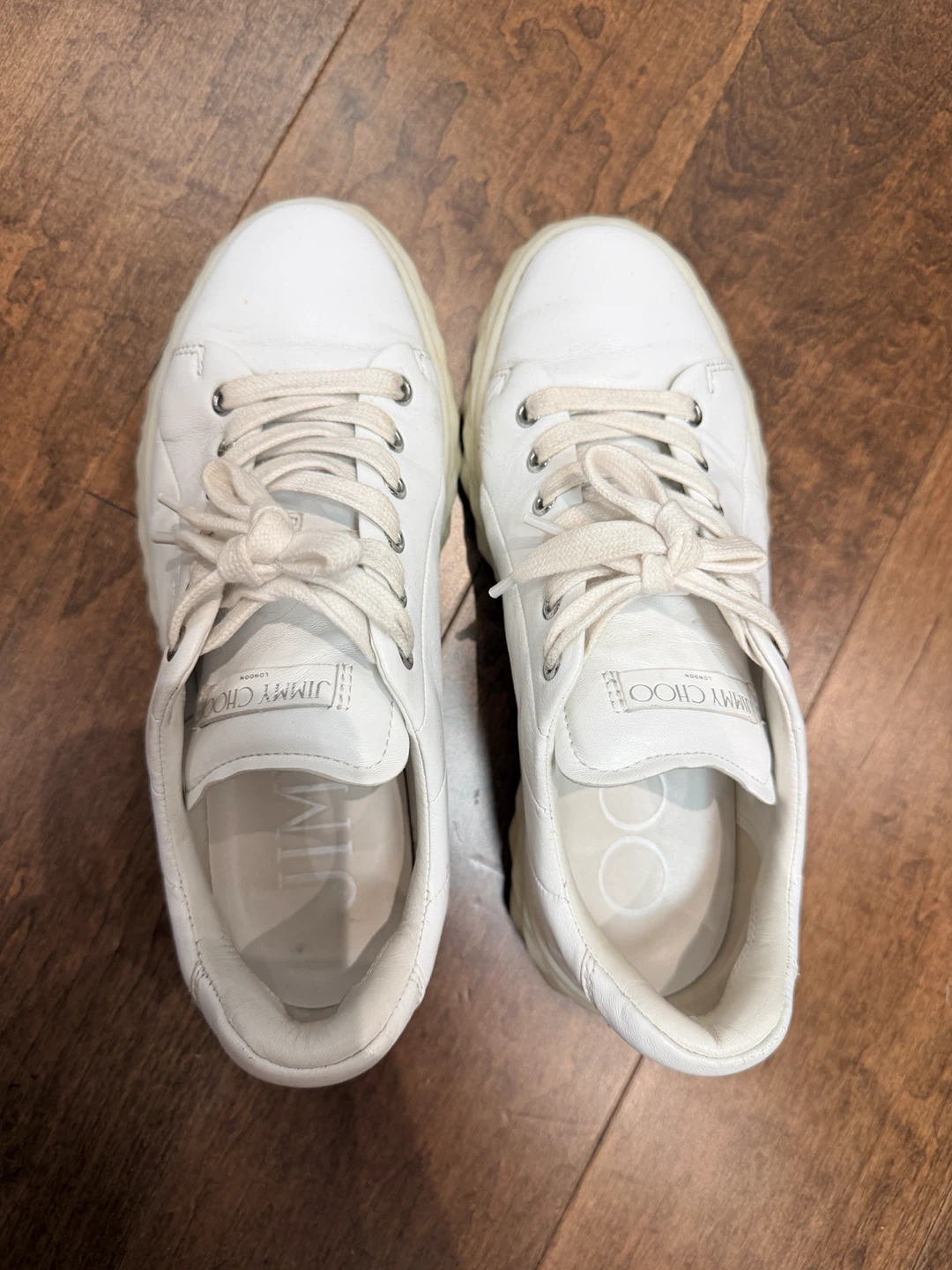 Jimmy Choo White Leather Sneakers