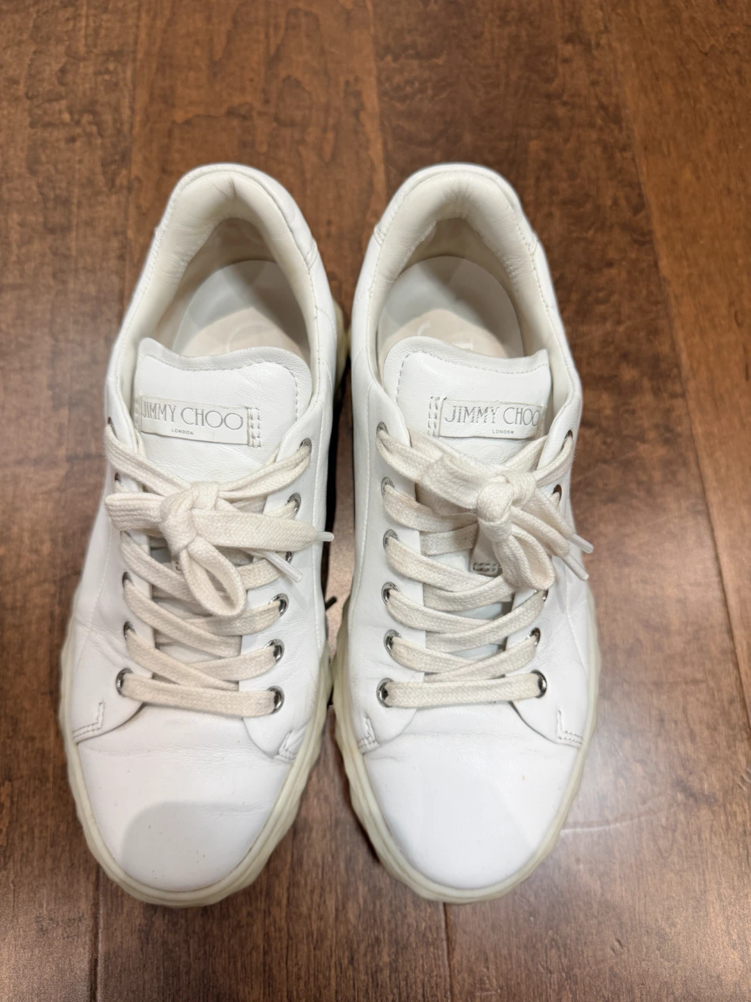 Jimmy Choo White Leather Sneakers - photo 2