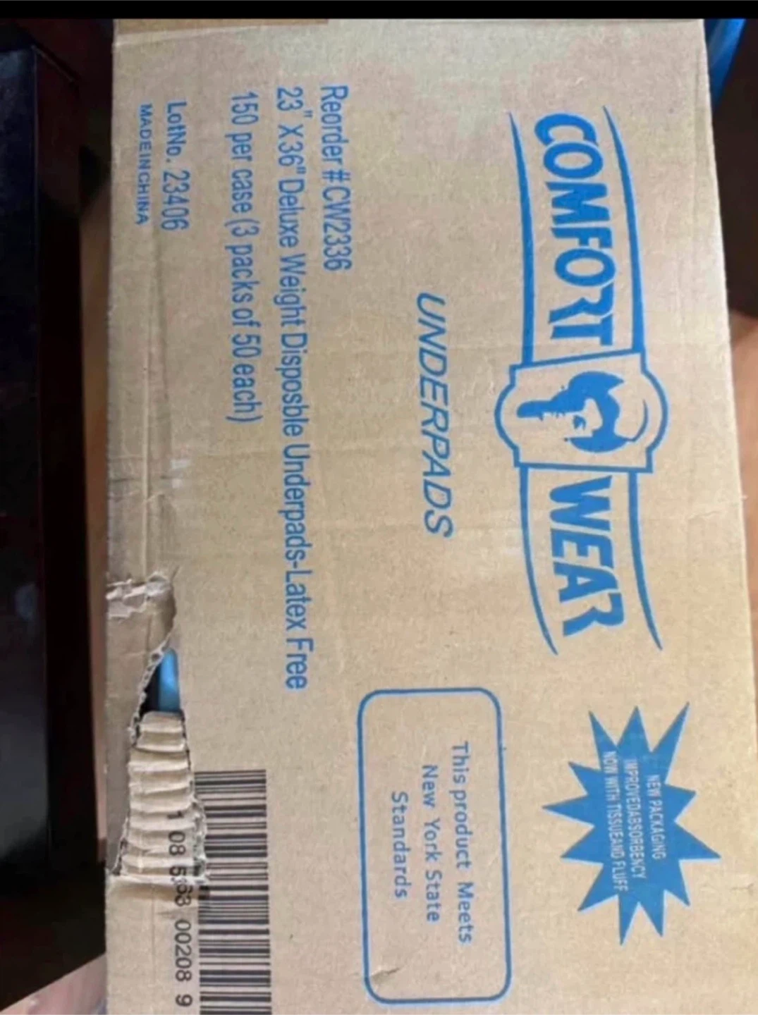 Comfort Wear 23" X 36" Underpads - 150 Count