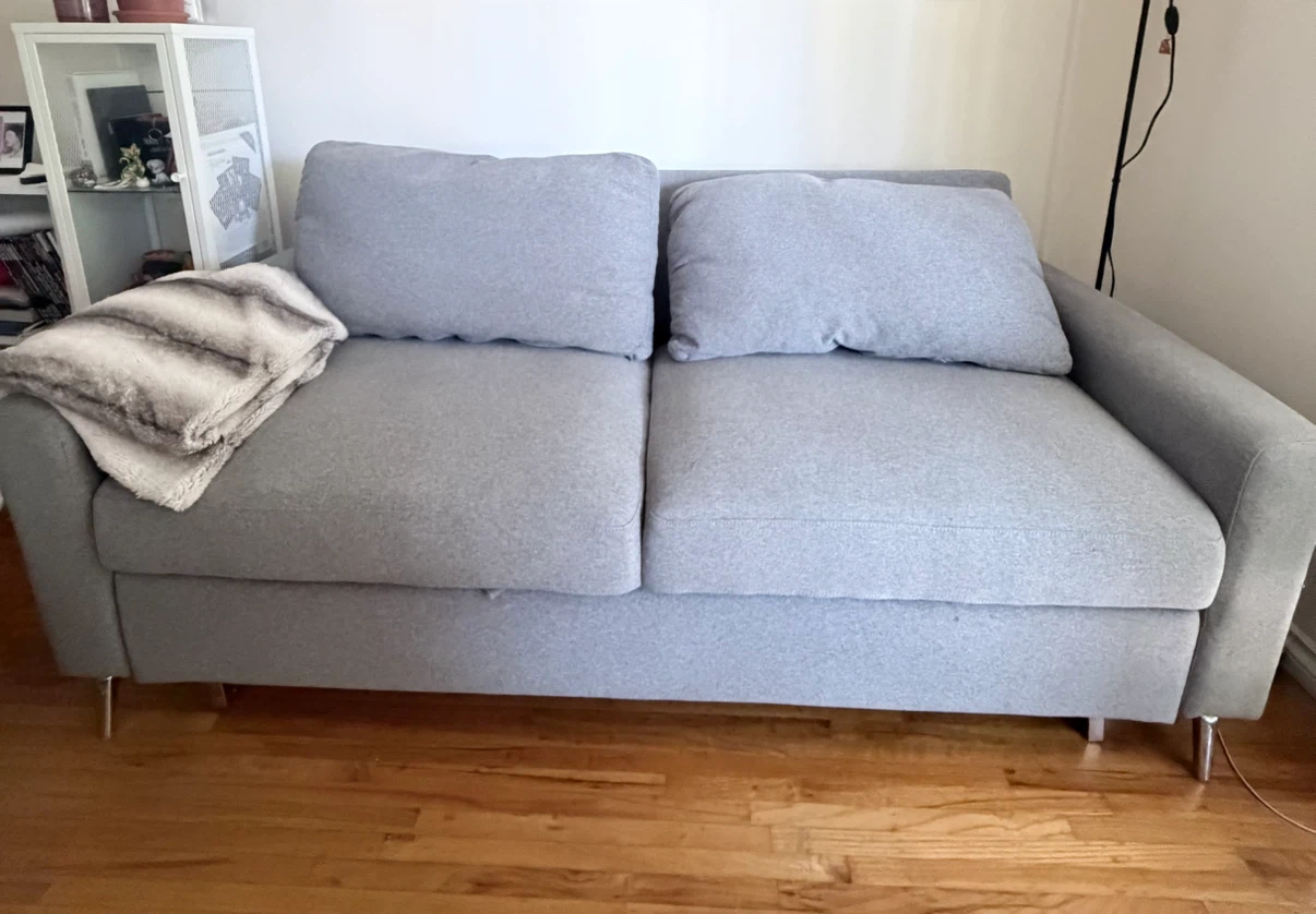 LOVESEAT Grey Sofa with 2 Cushions - photo 2