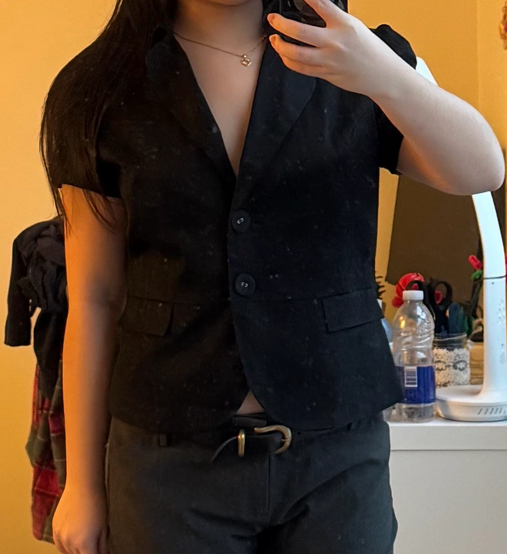 vintage shortsleeve black blazer