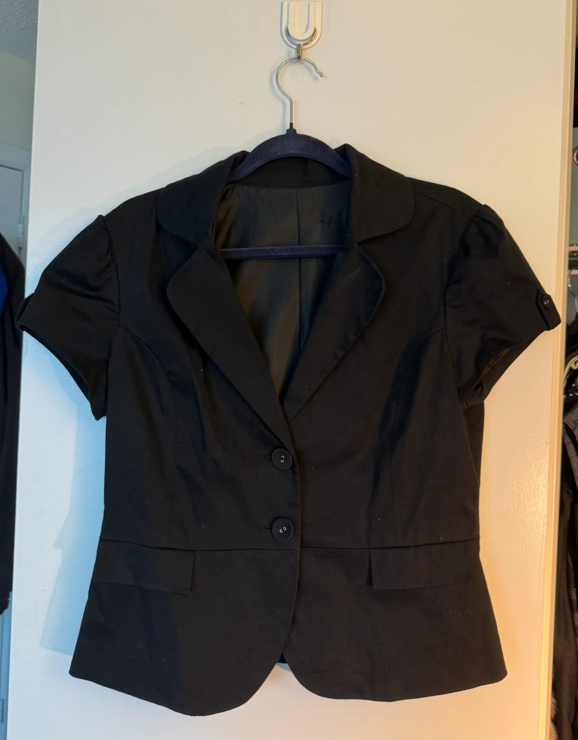 vintage shortsleeve black blazer - photo 2