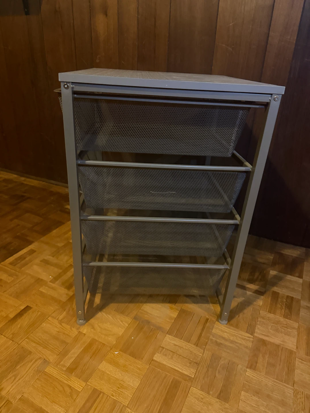 Grey 4-Drawer Mesh Storage Unit - photo 2