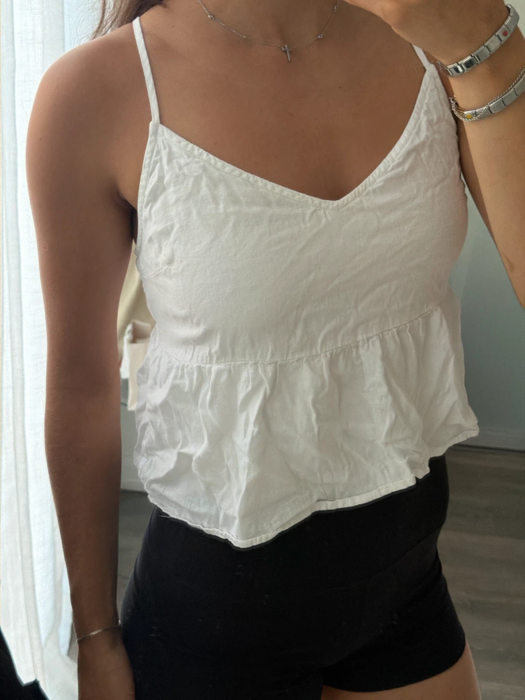 cotton babydoll peplum top