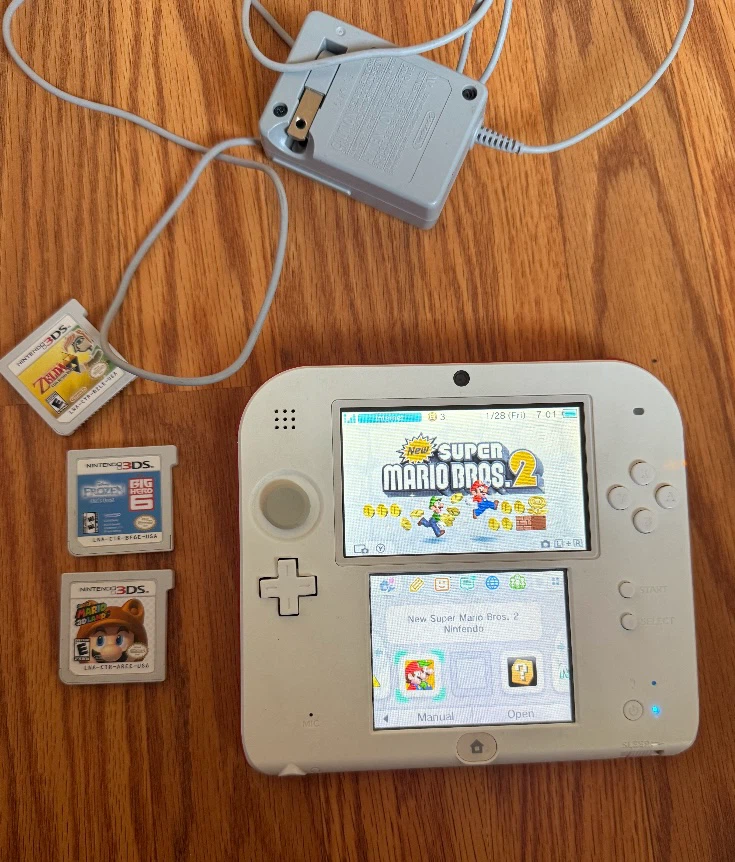 Nintendo 2DS White/Red Handheld Console - photo 2