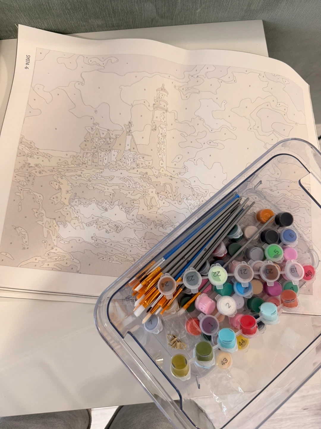 Paint by Numbers Kit with Brushes and Paints